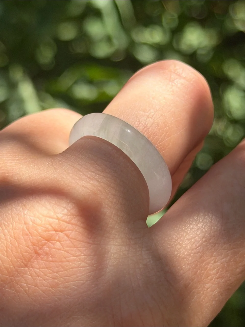 Size 8 natural Tianshan jade ring 1667